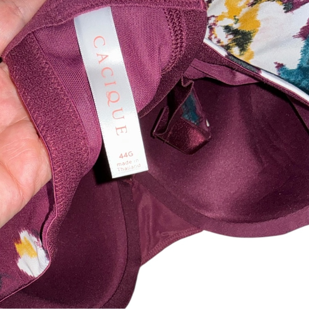 Cacique Lane Bryant 44G Bra Bundle NWT Lightly Lined Full Coverage Floral Taupe - Picture 8 of 11